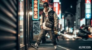 Aelfric Eden oversized graphic hoodie with Y2K streetwear aesthetic