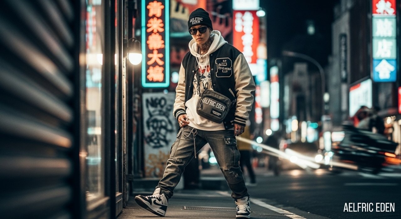 Aelfric Eden oversized graphic hoodie with Y2K streetwear aesthetic