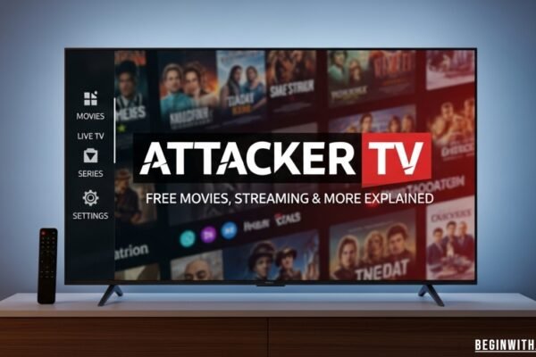 Attacker TV streaming website interface showing movies and TV shows available for online viewing