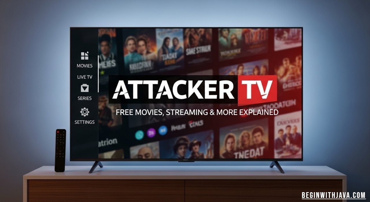 Attacker TV streaming website interface showing movies and TV shows available for online viewing