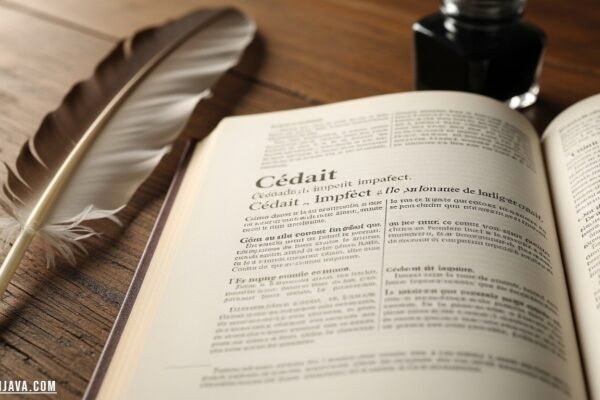 French verb cédait highlighted in a grammar chart