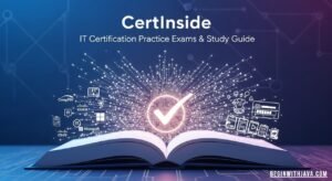CertInside website interface displaying IT certification practice exams and study materials for professional test preparation