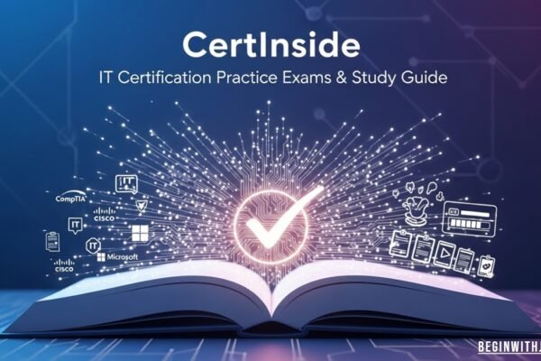 CertInside website interface displaying IT certification practice exams and study materials for professional test preparation