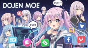Dojen Moe digital artwork showcasing fan-made characters with the cute and affectionate moe aesthetic