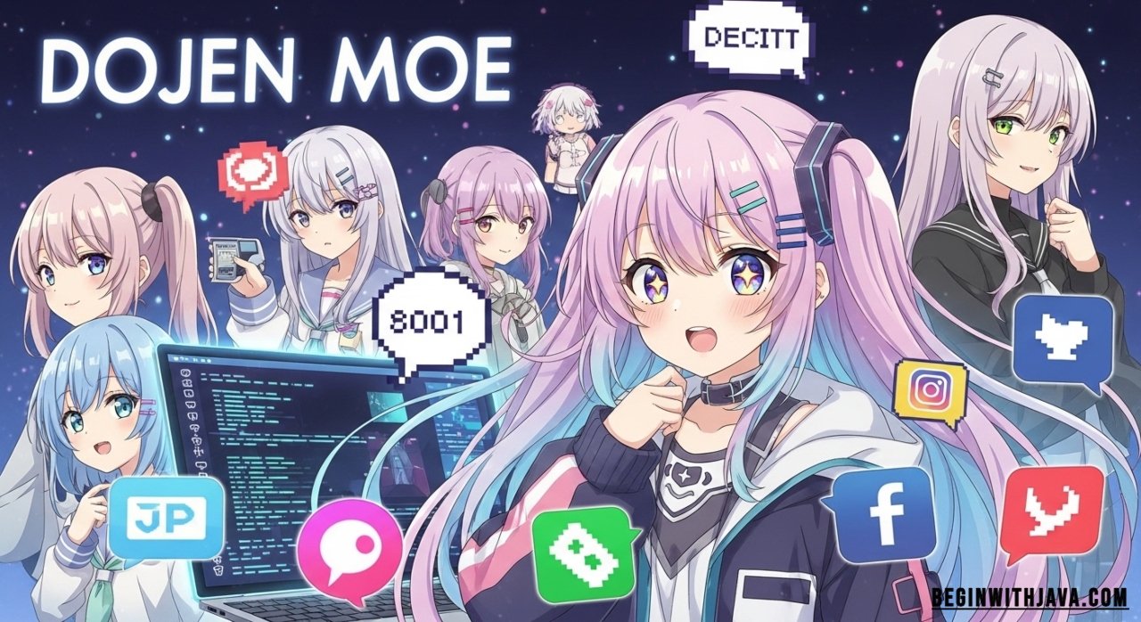 Dojen Moe digital artwork showcasing fan-made characters with the cute and affectionate moe aesthetic