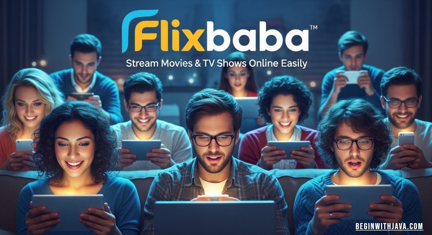 Flixbaba app interface showing movies and TV shows available for streaming on mobile and online platforms.