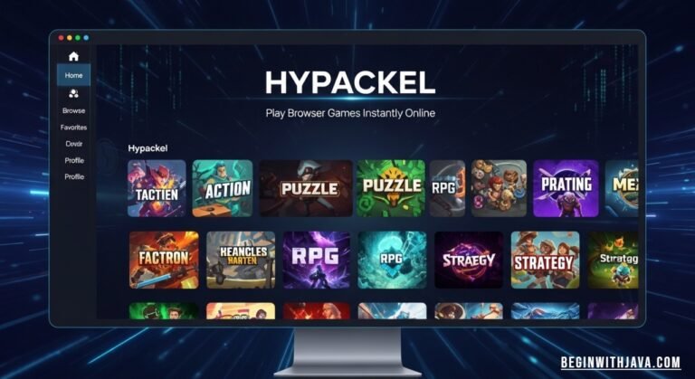 Hypackel website interface showing a variety of browser-based games ready for instant play without downloads or sign-ups.