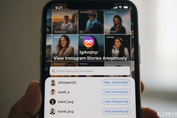 IgAnony tool interface showing anonymous Instagram story viewing and download feature