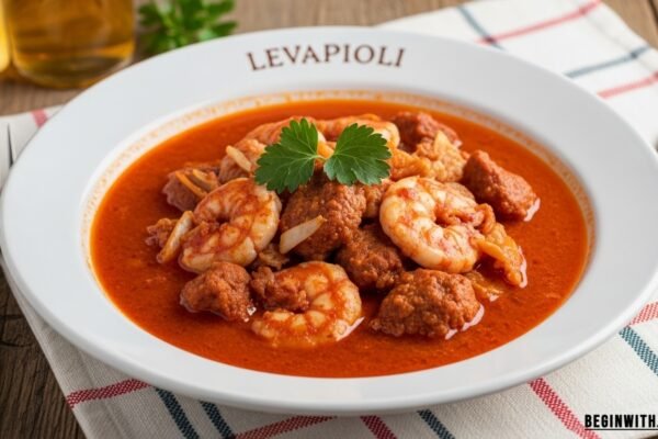 “Levapioli, a traditional high-protein Balkan and Italian dish served with herbs and spices.”