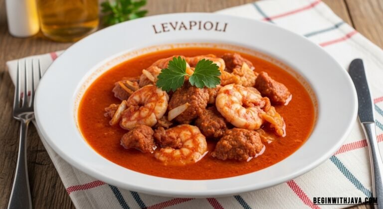 “Levapioli, a traditional high-protein Balkan and Italian dish served with herbs and spices.”