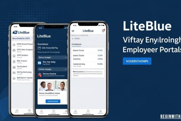 "LiteBlue USPS employee portal login dashboard for managing work, pay, and benefits online"