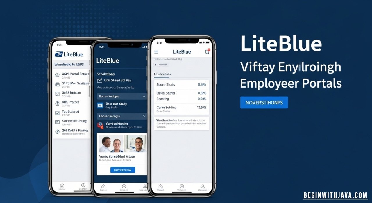 "LiteBlue USPS employee portal login dashboard for managing work, pay, and benefits online"