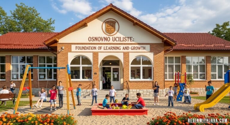 classroom of osnovno uciliste students learning with teacher