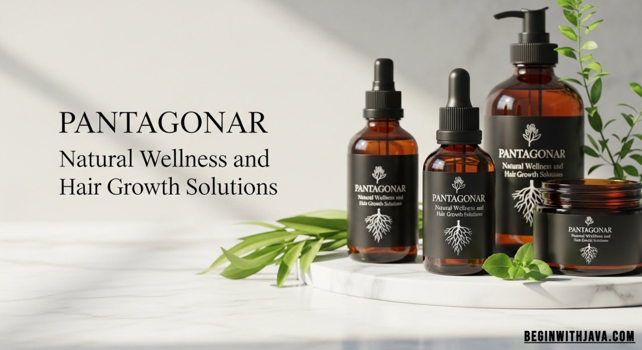 Pantagonar wellness product and natural hair growth formula illustration