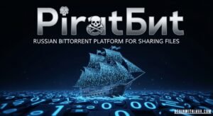 PiratBit website interface showing BitTorrent file-sharing options for movies, music, software, and games