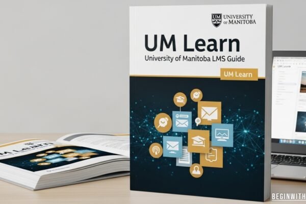 Screenshot of UM Learn dashboard showing courses, assignments, and announcements for University of Manitoba students.