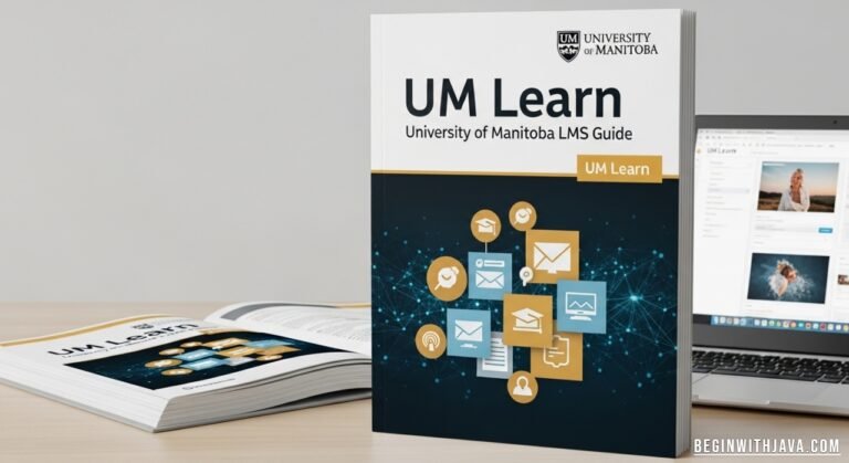 Screenshot of UM Learn dashboard showing courses, assignments, and announcements for University of Manitoba students.